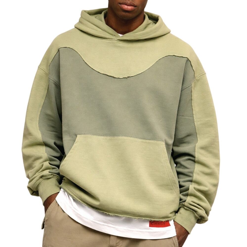 CHNGE Unisex Pocket Pull Over Cuff Long Sleeve Hoodie Jacket Double Green XXL